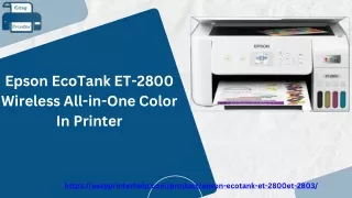 Epson EcoTank ET-2800 Wireless All-in-One Color In Printer