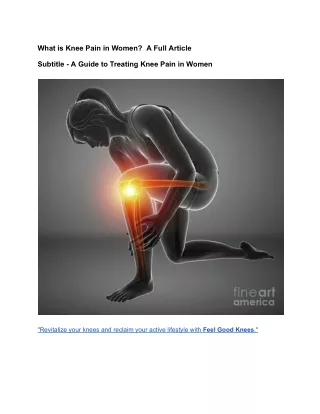 What is Knee Pain in Women (1)