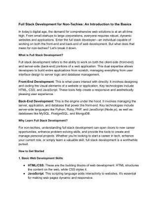 Full Stack Development for Non-Techies_ An Introduction to the Basics