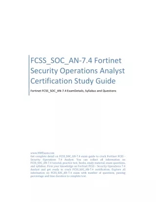 FCSS_SOC_AN-7.4 Fortinet Security Operations Analyst Certification Study Guide