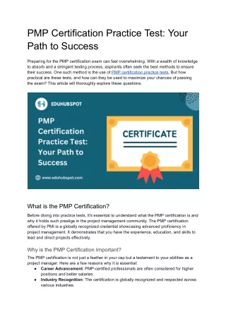 PMP Certification Practice Test_ Your Path to Success