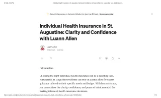 Individual Health Insurance in St. Augustine_ Clarity and Confidence with Luann Allen