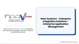Neev Systems - Enterprise Integration Solutions - Enterprise Application Management