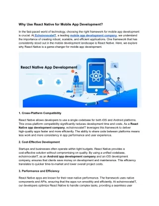 Why Use React Native for Mobile App Development