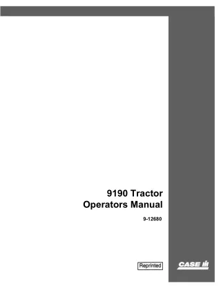 Case IH 9190 Tractor Operator’s Manual Instant Download (Publication No.9-12680)