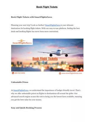 Book Flight Tickets