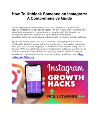 How To Unblock Someone on Instagram: A Comprehensive Guide