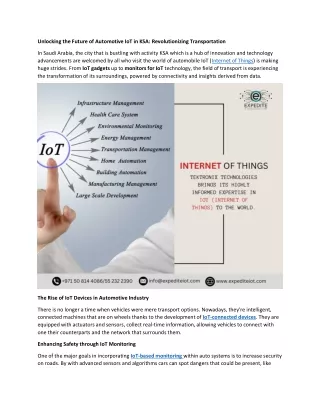 Unlocking the Future of Automotive IoT in KSA