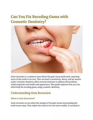 Can You Fix Receding Gums with Cosmetic Dentistry