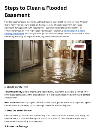 Steps to Clean a Flooded Basement