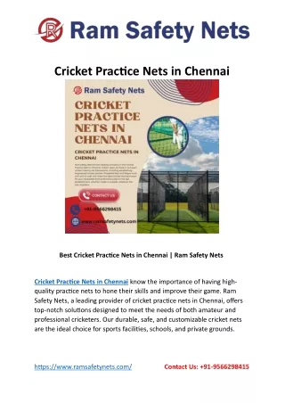 Cricket Practice Nets in Chennai