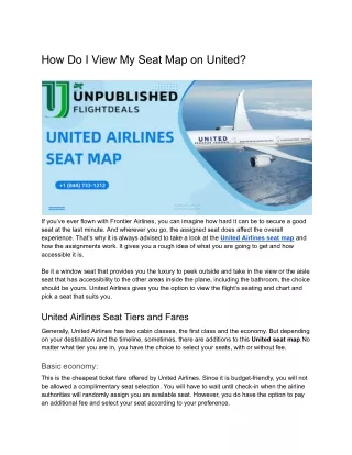 How Do I View My Seat Map on United