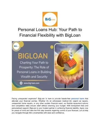 Reliable Personal Loans with Big-Loan – Fast Approval and Customizable Repayment