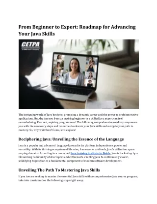 From Beginner to Expert_ Roadmap for Advancing Your Java Skills