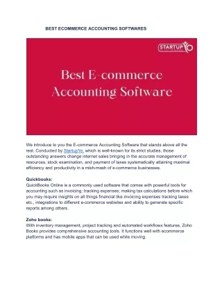 BEST ECOMMERCE ACCOUNTING SOFTWARES