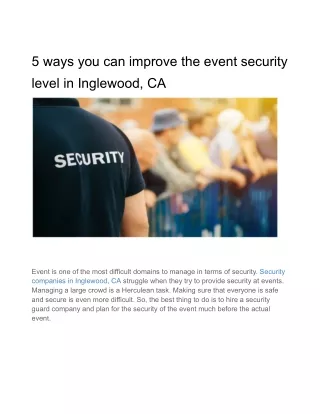 5 ways you can improve the event security level in Inglewood, CA picture of the logo for the detroit lions