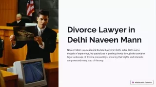 Divorce Lawyer in Delhi Naveen Mann
