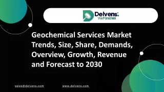 Geochemical Services Market