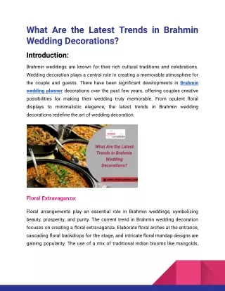 What Are the Latest Trends in Brahmin Wedding Decorations_Shree Caterers