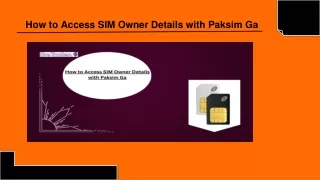 How to Access SIM Owner Details with Paksim Ga