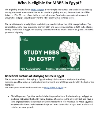 MBBS in Egypt