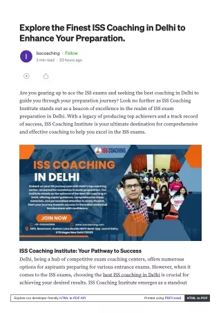 Delhi's Best ISS Coaching Centers: Proven Track Record of Success
