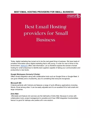 Best Email Hosting providers for Small Business