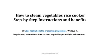 How to steam vegetables rice cooker Step-by-Step