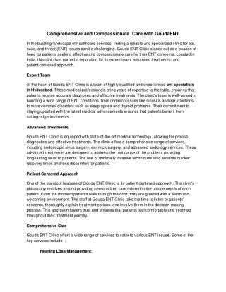 Comprehensive and Compassionate Care with GoudaENT - Google Docs