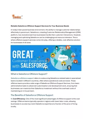 Salesforce Offshore Support Services for Your Business Needs