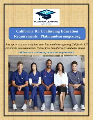 California Rn Continuing Education Requirements Platinumlearningce.org