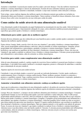 Aumentar a imunidade com alimentos naturais: conheça as melhores opções