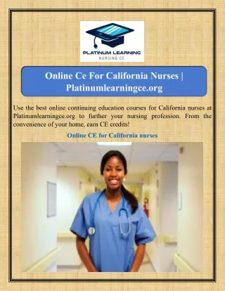 Online Ce For California Nurses Platinumlearningce.org