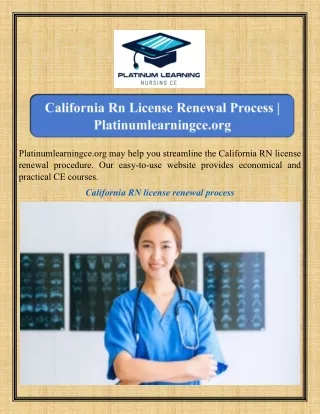 California Rn License Renewal Process Platinumlearningce.org