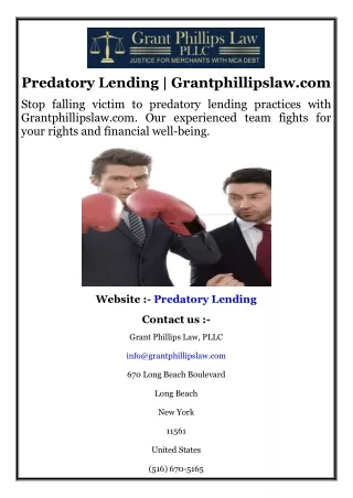 Predatory Lending  Grantphillipslaw.com