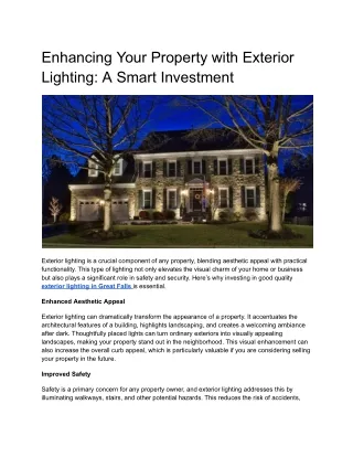 Enhancing Your Property with Exterior Lighting_ A Smart Investment