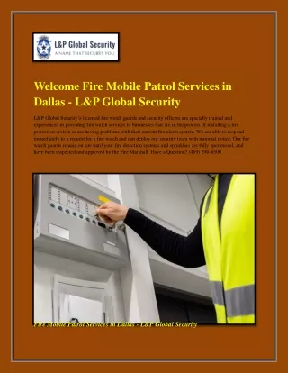 Fire Mobile Patrol Services in Dallas - L&P Global Securitypdf