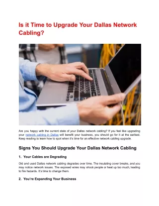 Is it Time to Upgrade Your Dallas Network Cabling?