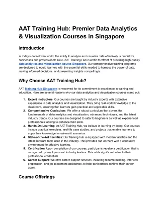 AAT Training Hub_ Premier Data Analytics & Visualization Courses in Singapore