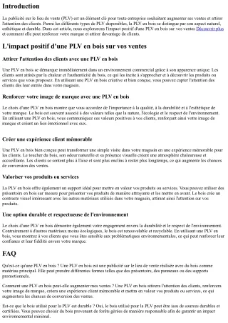 L'impact positif d'une PLV en bois sur vos ventes