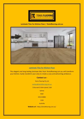 Laminate Tiles For Kitchen Floor | Temisflooring.com.au