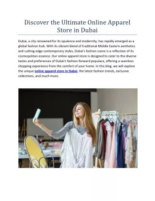 Discover the Ultimate Online Apparel Store in Dubai