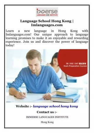 Language School Hong Kong  Imlanguages.com
