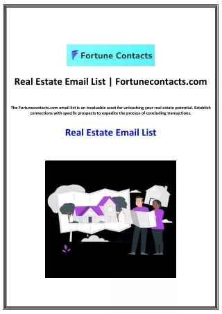 Real Estate Email List | Fortunecontacts.com