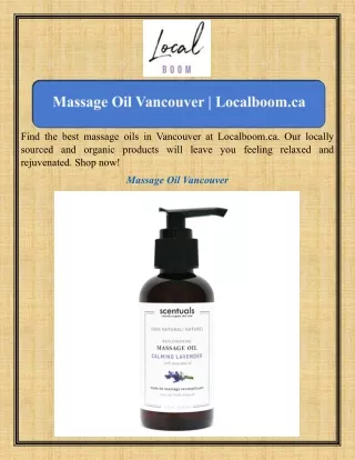 Massage Oil Vancouver Localboom.ca