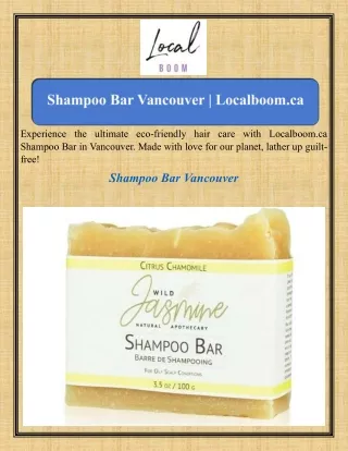 Shampoo Bar Vancouver Localboom.ca