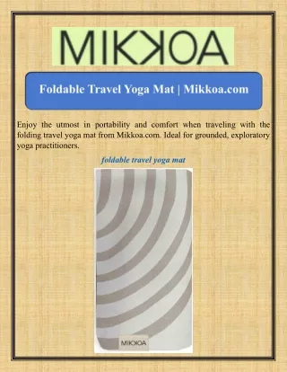 Foldable Travel Yoga Mat Mikkoa.com