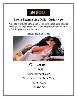 Exotic Shemale Sex Dolls - Order Now