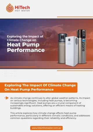 Exploring The Impact Of Climate Change On Heat Pump Performance