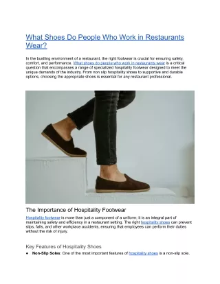 What Shoes Do People Who Work in Restaurants Wear